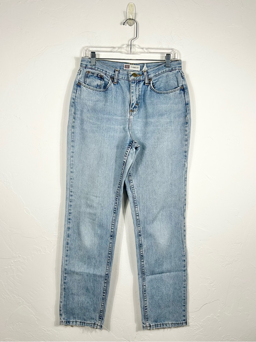 Vintage Faded Glory Classic Fit Mom Jeans High Rise Light Wash Denim